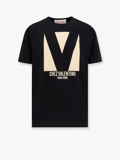Valentino Cotton T Shirt With Chez Valentino Print