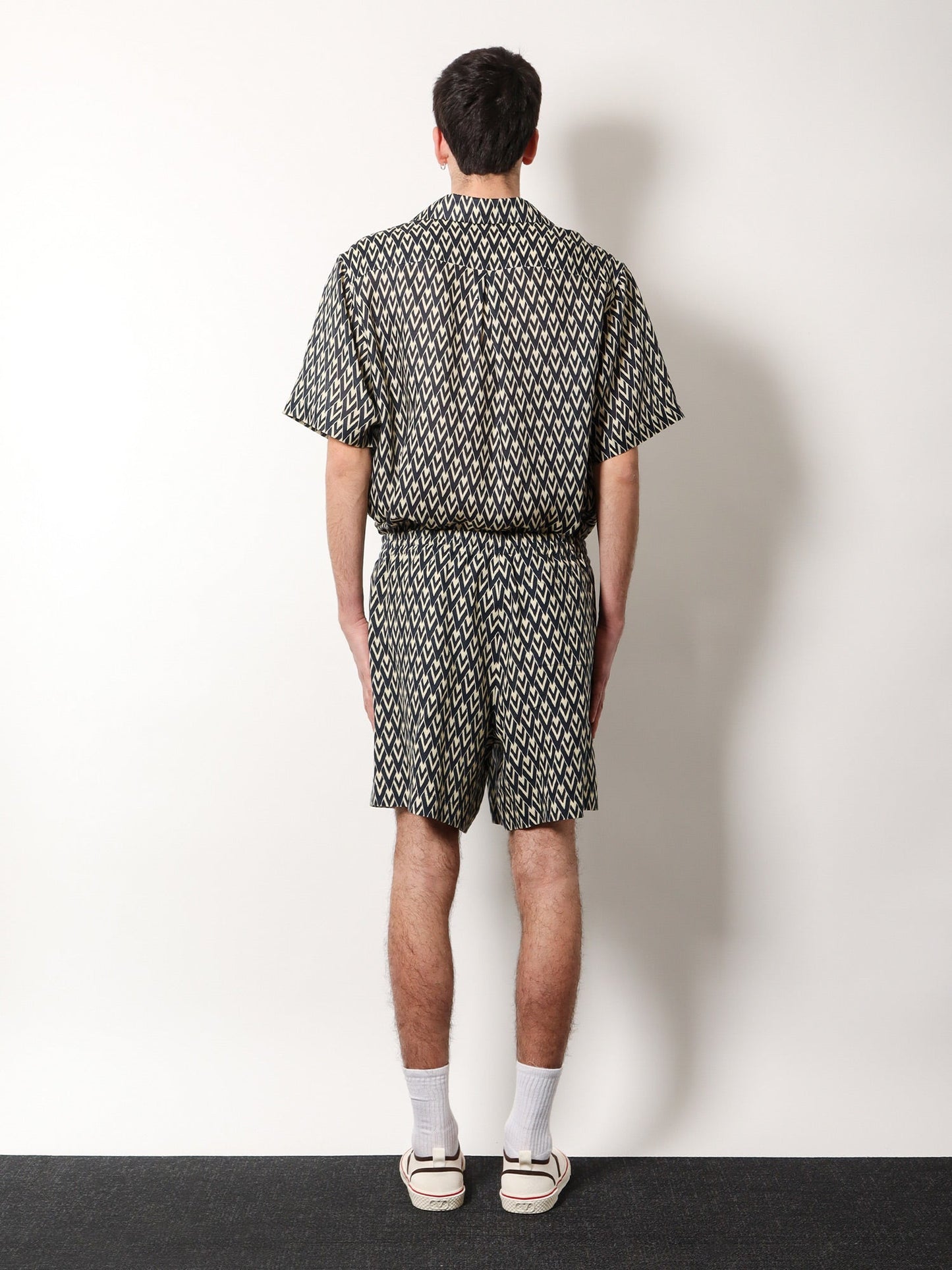 Valentino Linen Bermuda Shorts With Toute La V Motif