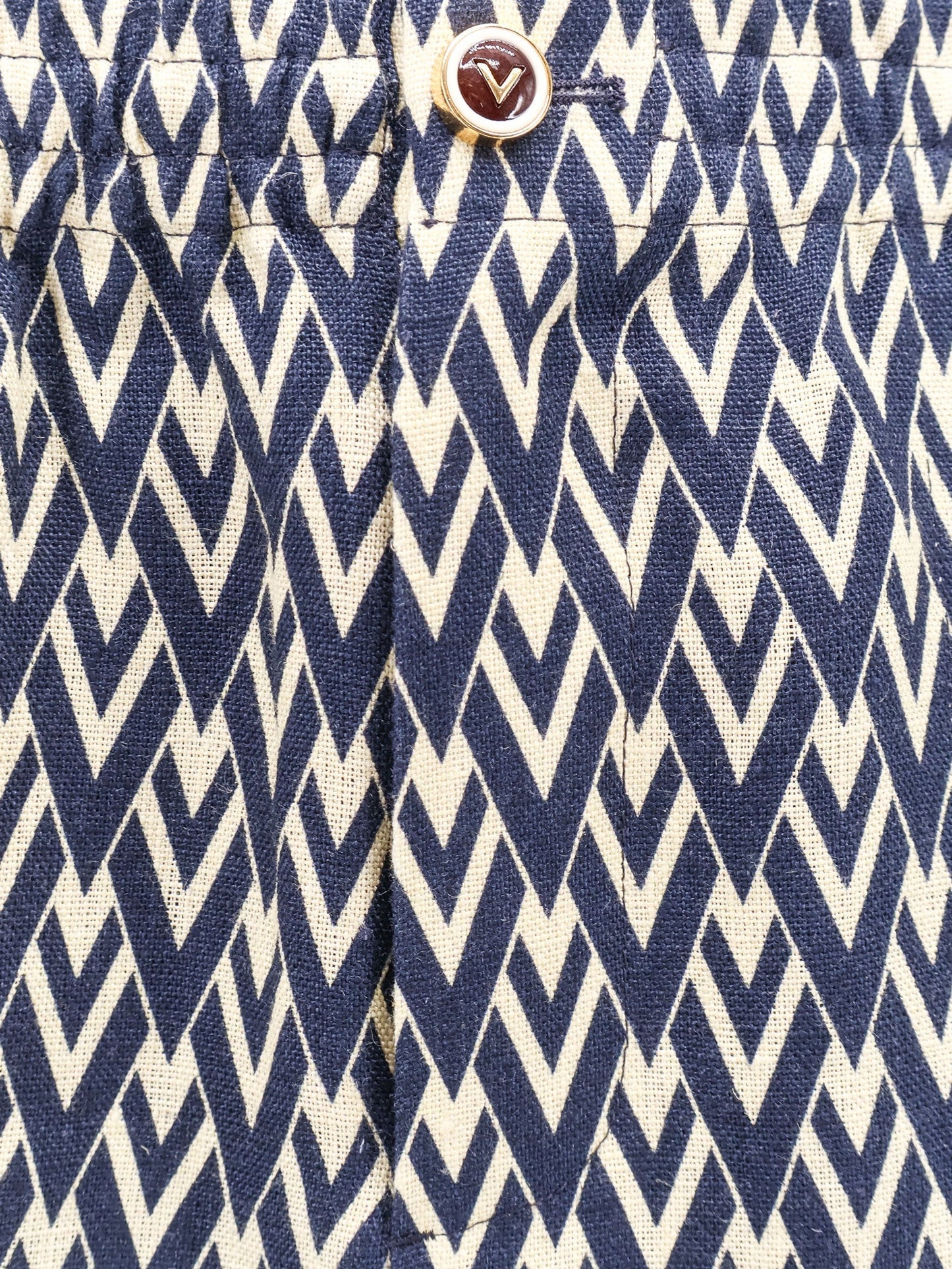 Valentino Linen Bermuda Shorts With Toute La V Motif