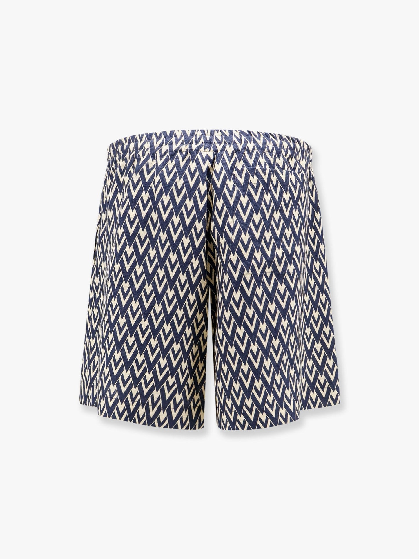 Valentino Linen Bermuda Shorts With Toute La V Motif