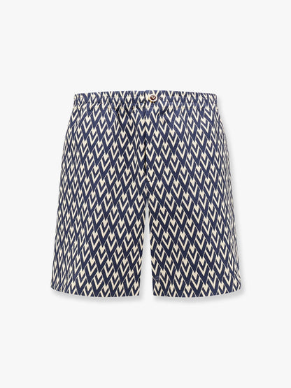 Valentino Linen Bermuda Shorts With Toute La V Motif