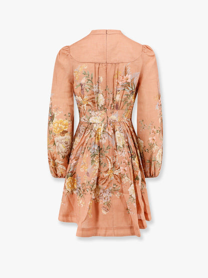 Zimmermann Linen Dress With Floral Print