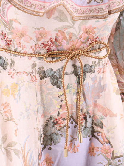 Zimmermann Wylie Off Shoulder Dress With Multicolor Print