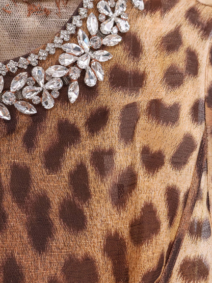Zimmermann Linen And Silk Mini Dress With Animalier Print