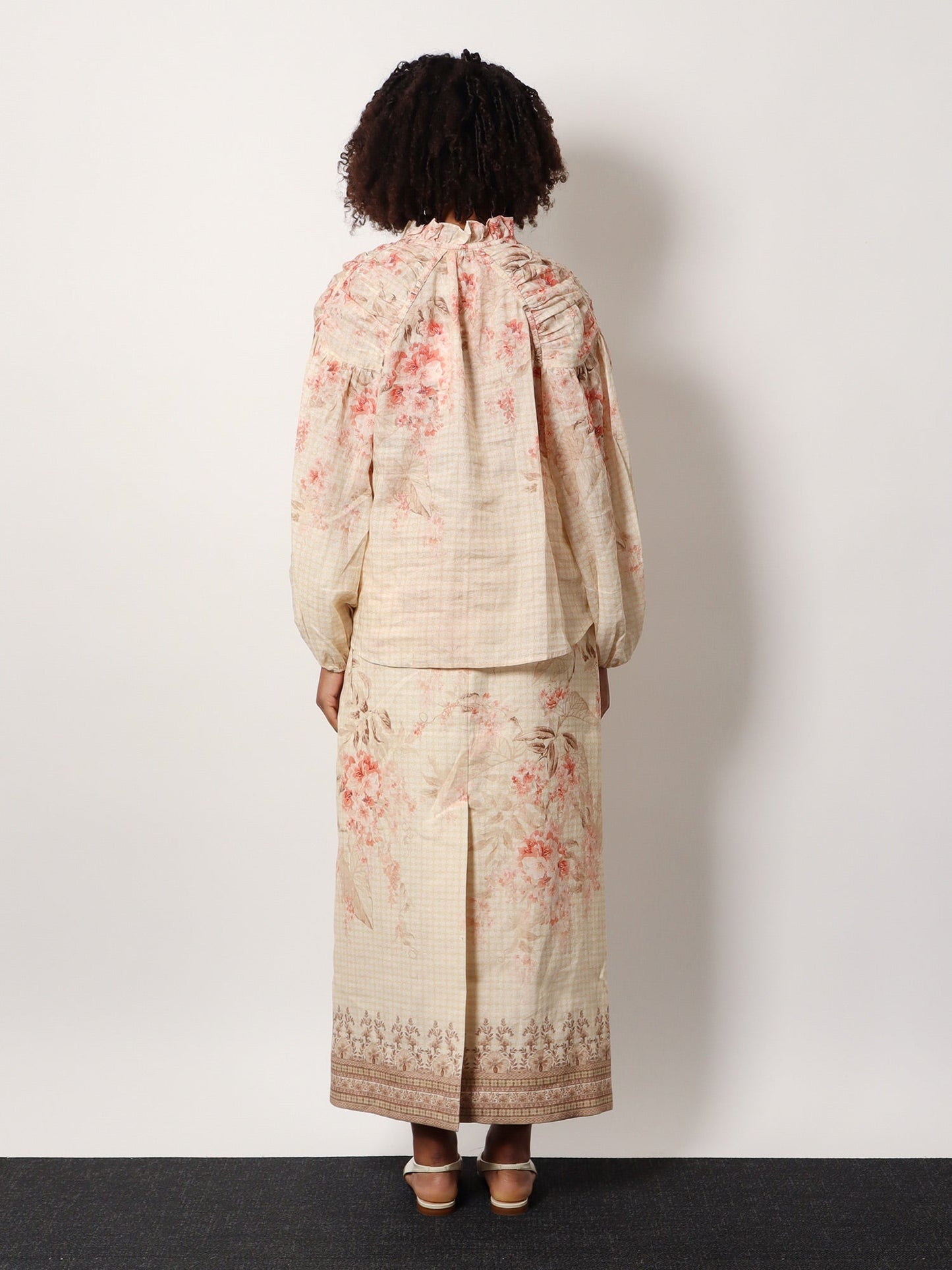 Zimmermann Illuminate Billow Ramiè Shirt With Floral Print