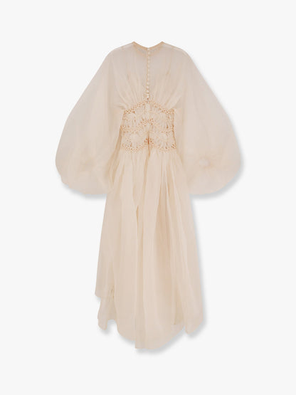 Zimmermann Illuminate Tulle Dress With Embroidery And Drapery