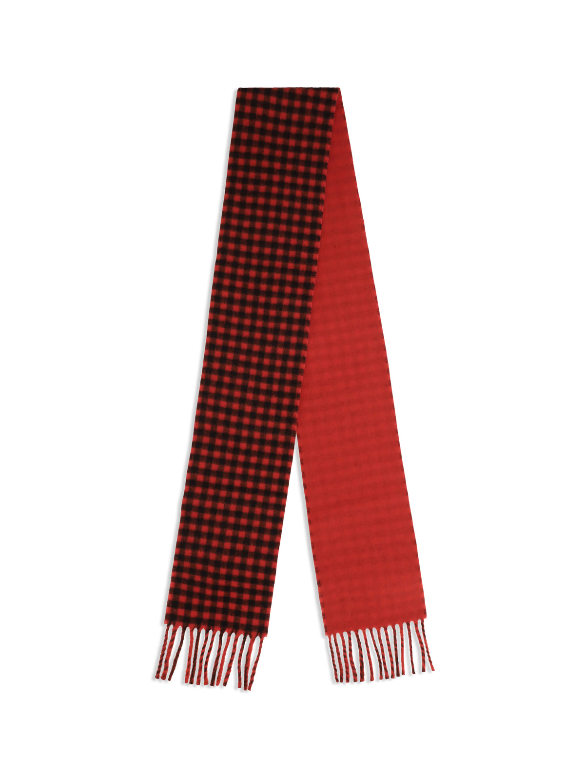 Ami Paris Ami de Coeur checked wool Scarf - Rouge Rubis/ Noir