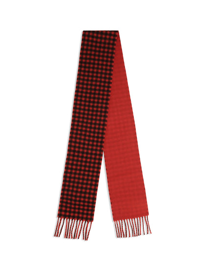 Ami Paris Ami de Coeur checked wool Scarf - Rouge Rubis/ Noir