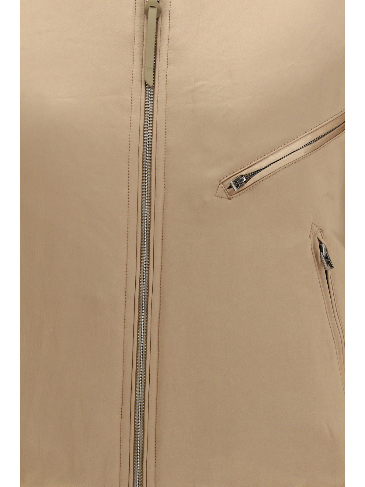 Tom Ford Satin Aviator Bomber Jacket - Buff