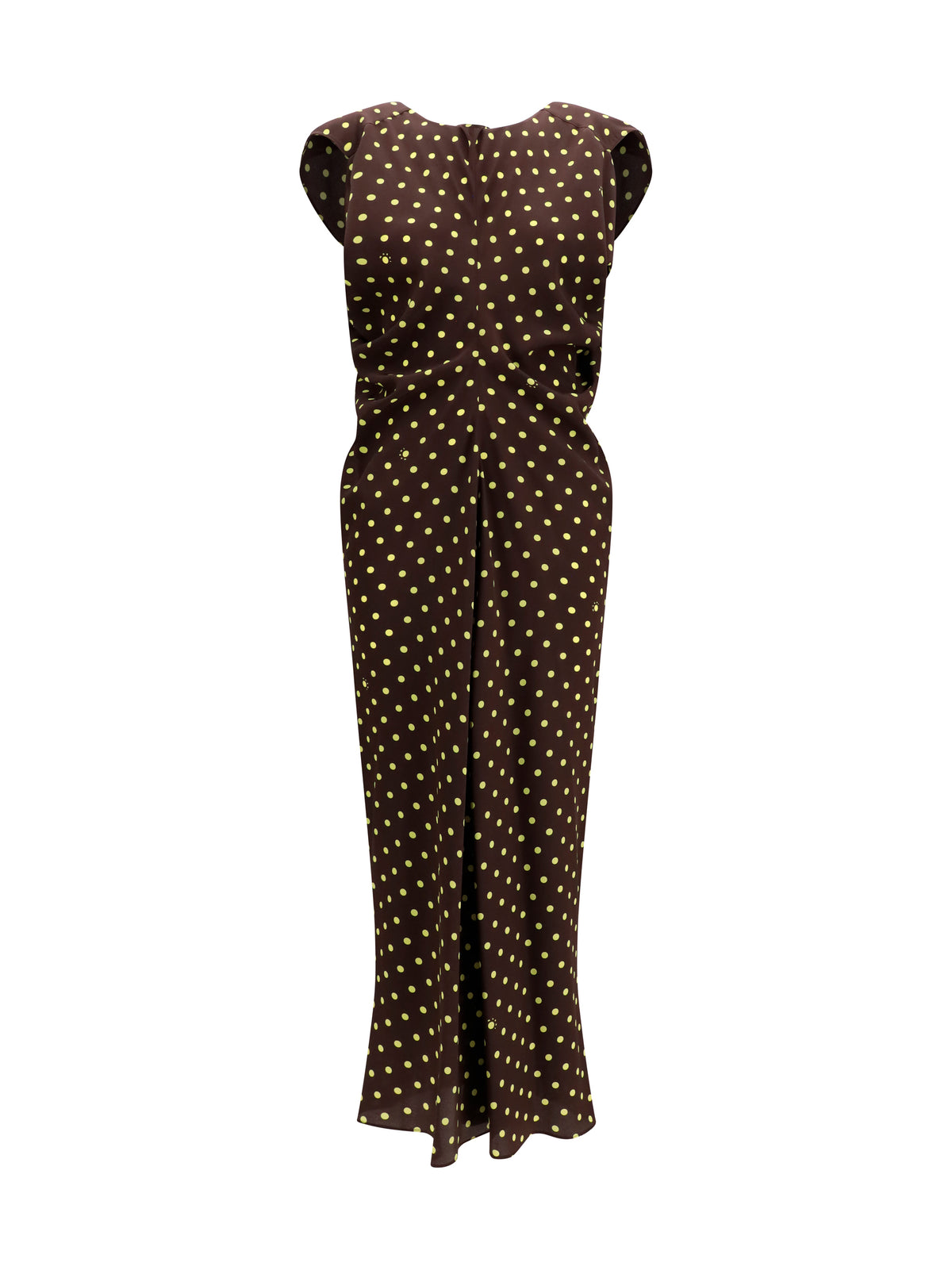 Marni Printed polka dot crepe Dress - Sadelle Brown