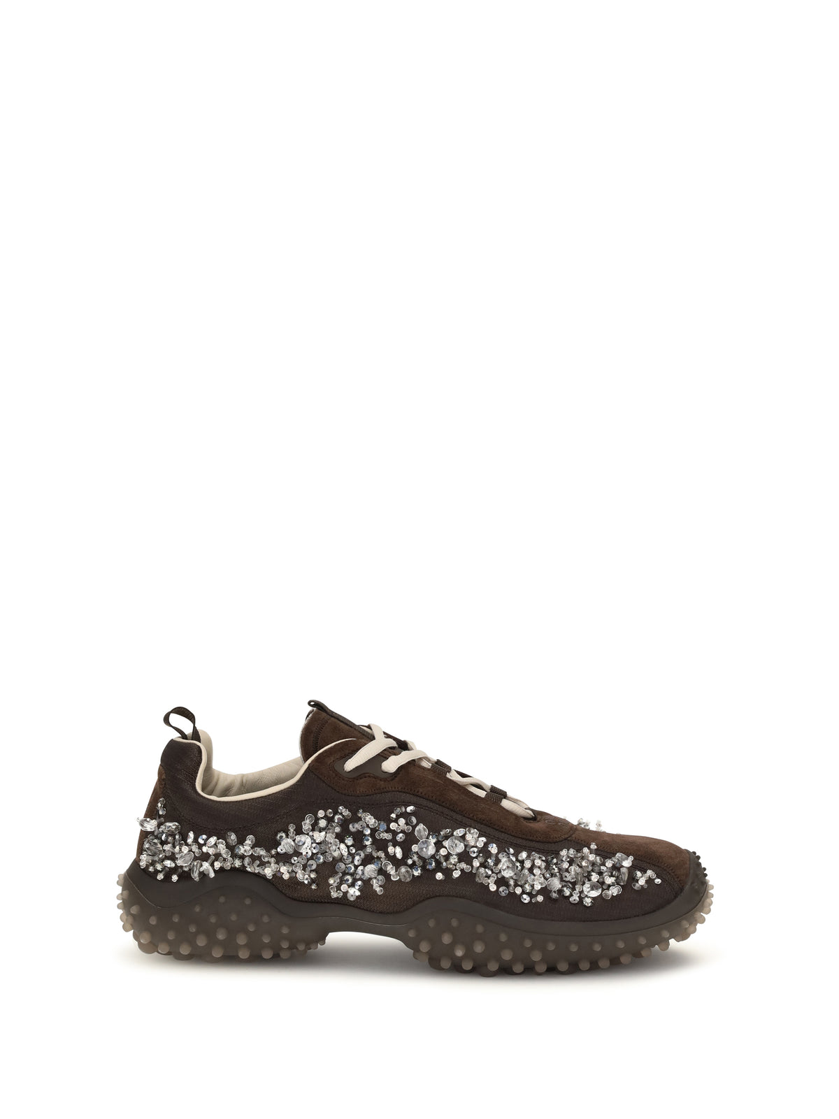 Miu Miu Suede and technical fabric Sneakers with crystals - Moro