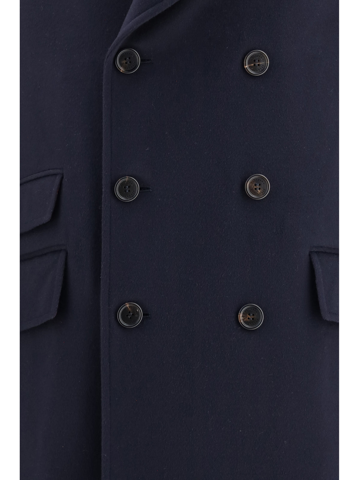 Brunello Cucinelli Double-breasted wool Coat - Navy