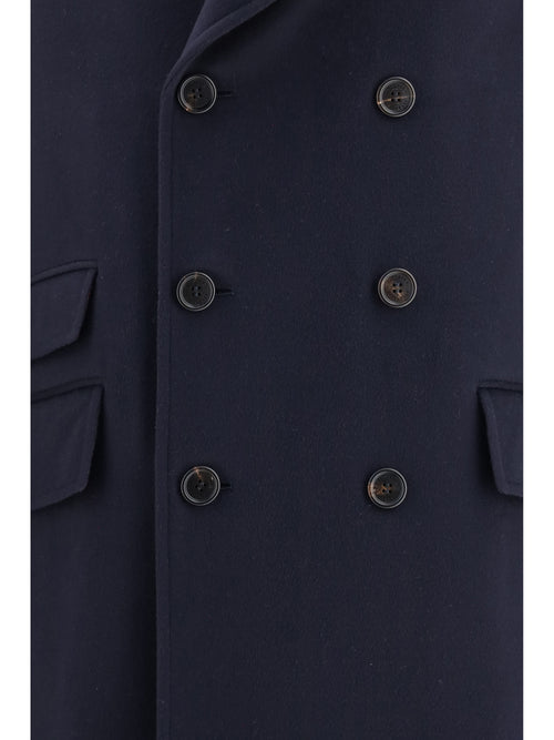 Brunello Cucinelli Double-breasted wool Coat - Navy