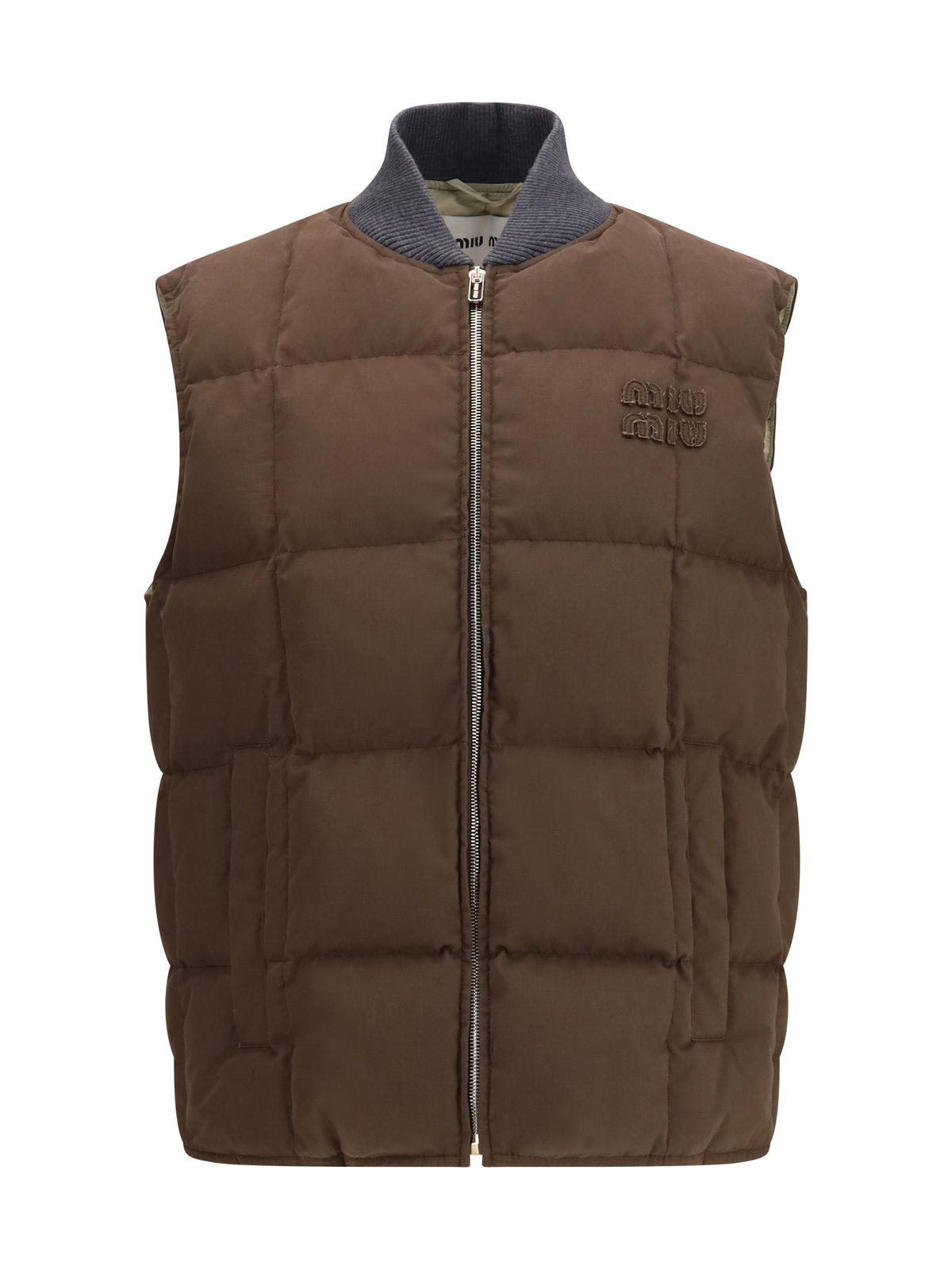 Miu Miu Gabardine Down Vest - Ebony