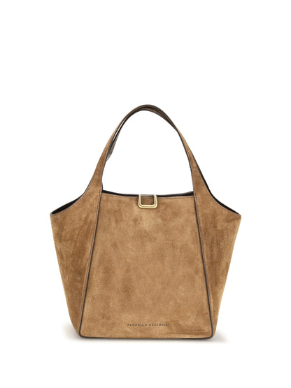 Brunello Cucinelli Small sartorial suede Bucket Bag - Caramello