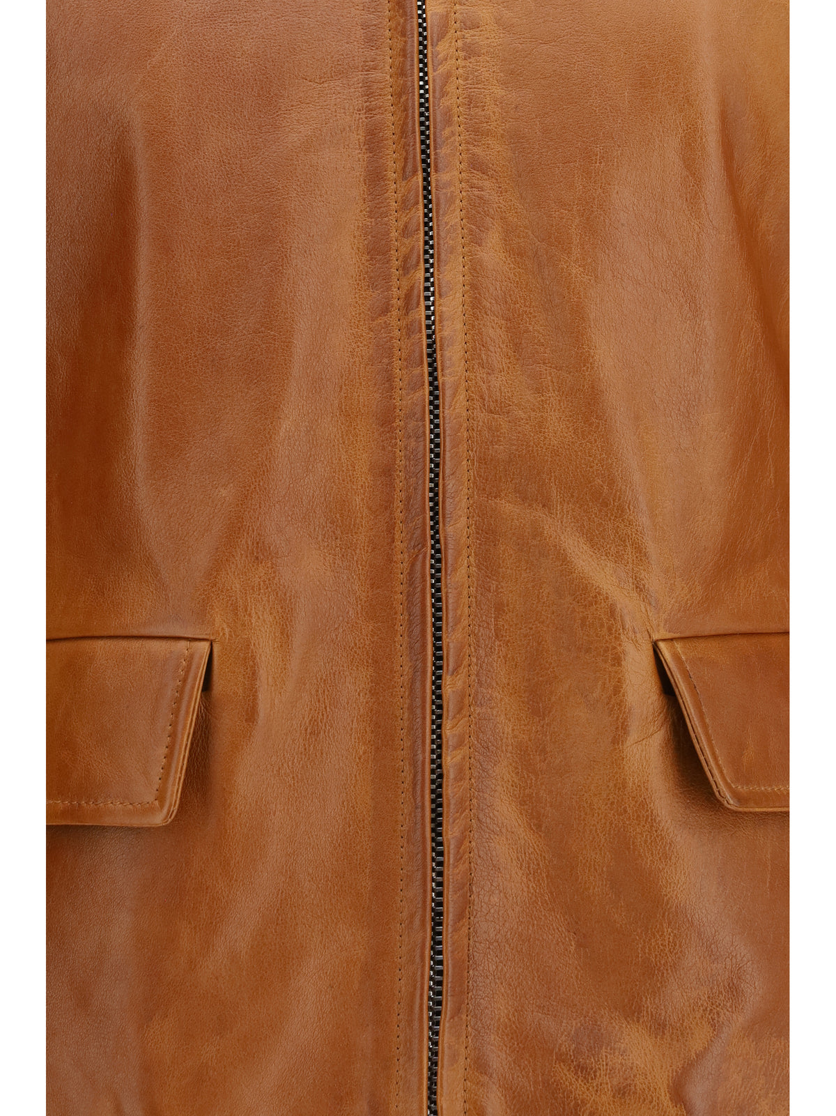 Marni Glossy leather Jacket with back martingale - Cognac