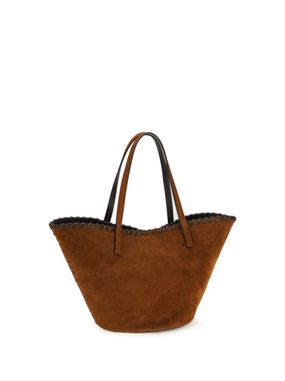 Staud Suede Caro Handbag - Tabac/Espresso