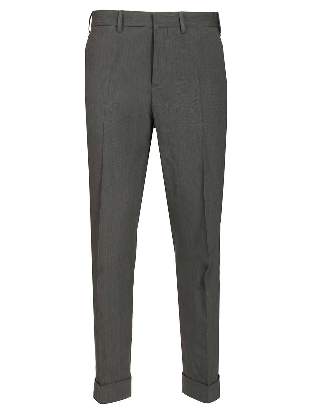 Dries Van Noten Linen Blend Tailored Trousers - Grey