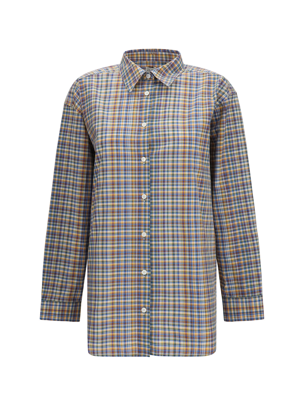 Toteme Classic cotton Shirt - Blue/Orange