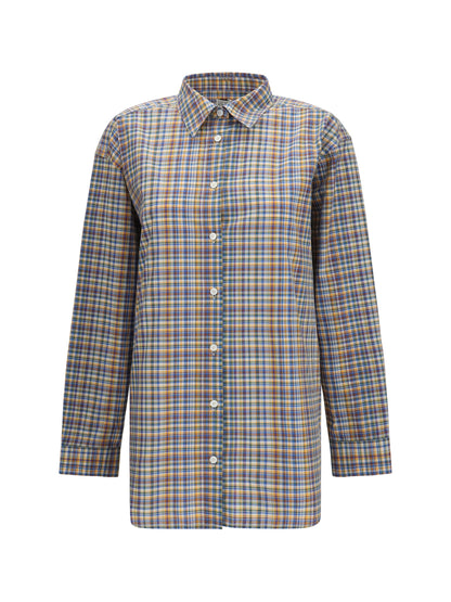 Toteme Classic cotton Shirt - Blue/Orange