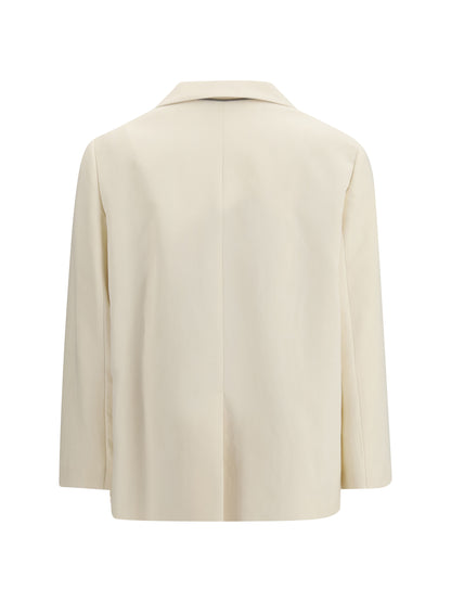 BRUNELLO CUCINELLI Fluid twill Jacket in viscose and linen with monile