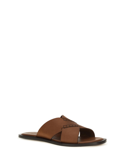 LOEWE Flex cross leather Slide Sandals