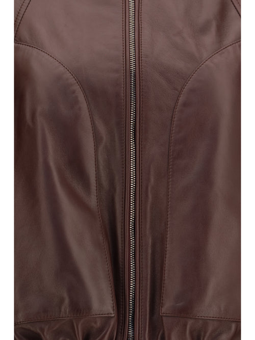 Brunello Cucinelli Nappa Jacket with drawstring and monili - Ruby