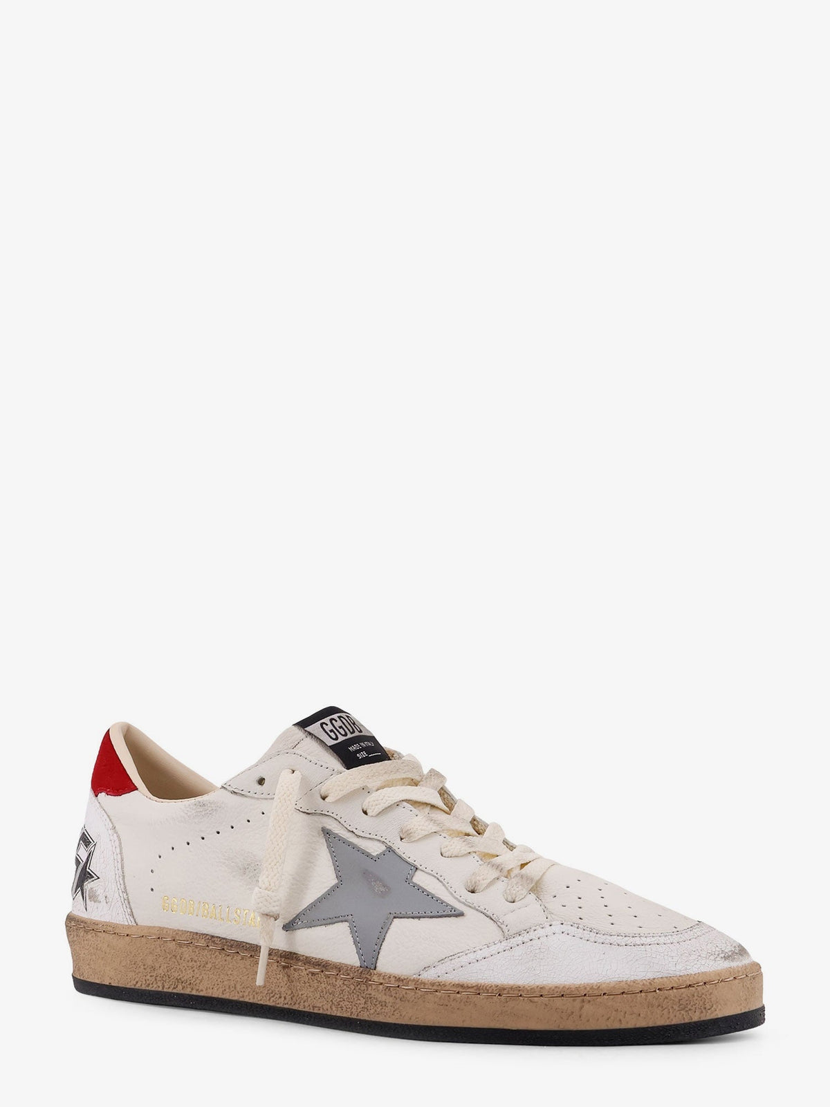 Golden Goose Deluxe Brand Ball Star Distressed leather sneakers - White Silver Blue Red