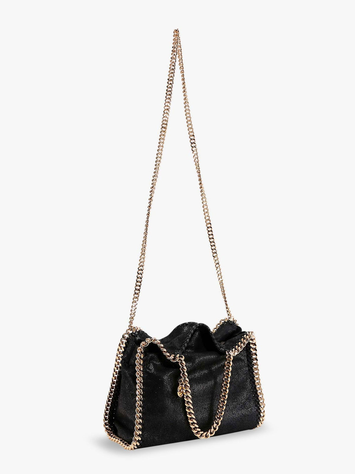 Stella Mccartney Falabella Mini shaggy deer crossbody bag - Black