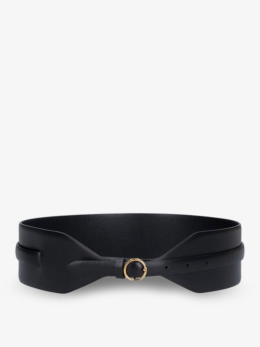 Alaia Maxi Leather Belt With Metal Buckle