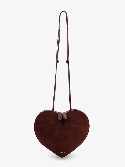 Alaia Le Coeur Suede And Leather Crossbody Bag