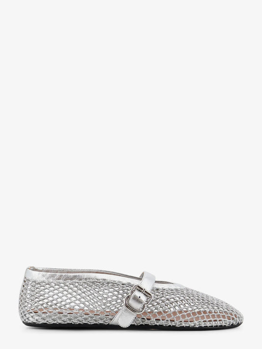 Alaia Ballet Flats Glitter Mesh And Leather Ballerinas