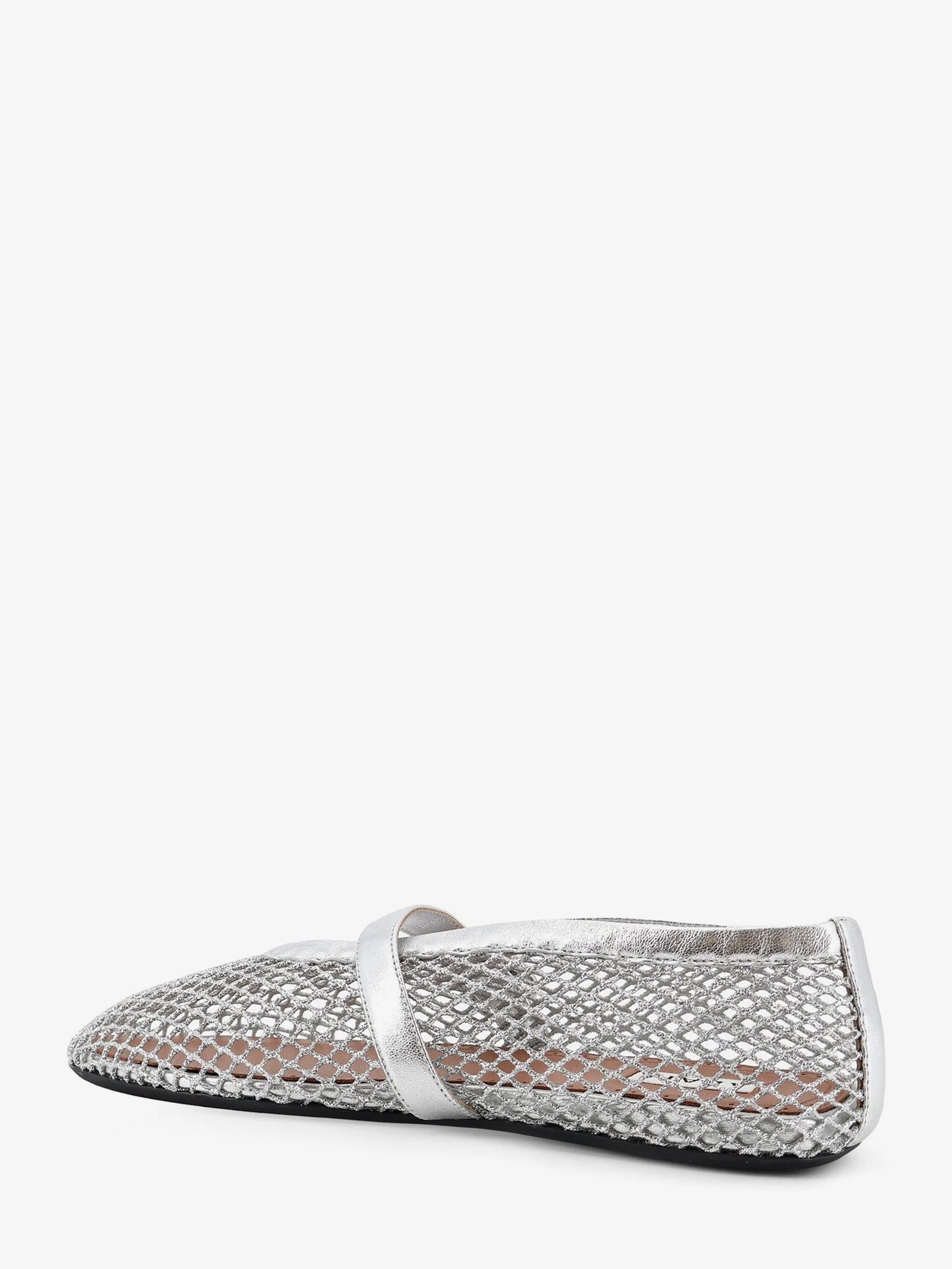 Alaia Ballet Flats Glitter Mesh And Leather Ballerinas