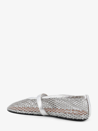 Alaia Ballet Flats Glitter Mesh And Leather Ballerinas