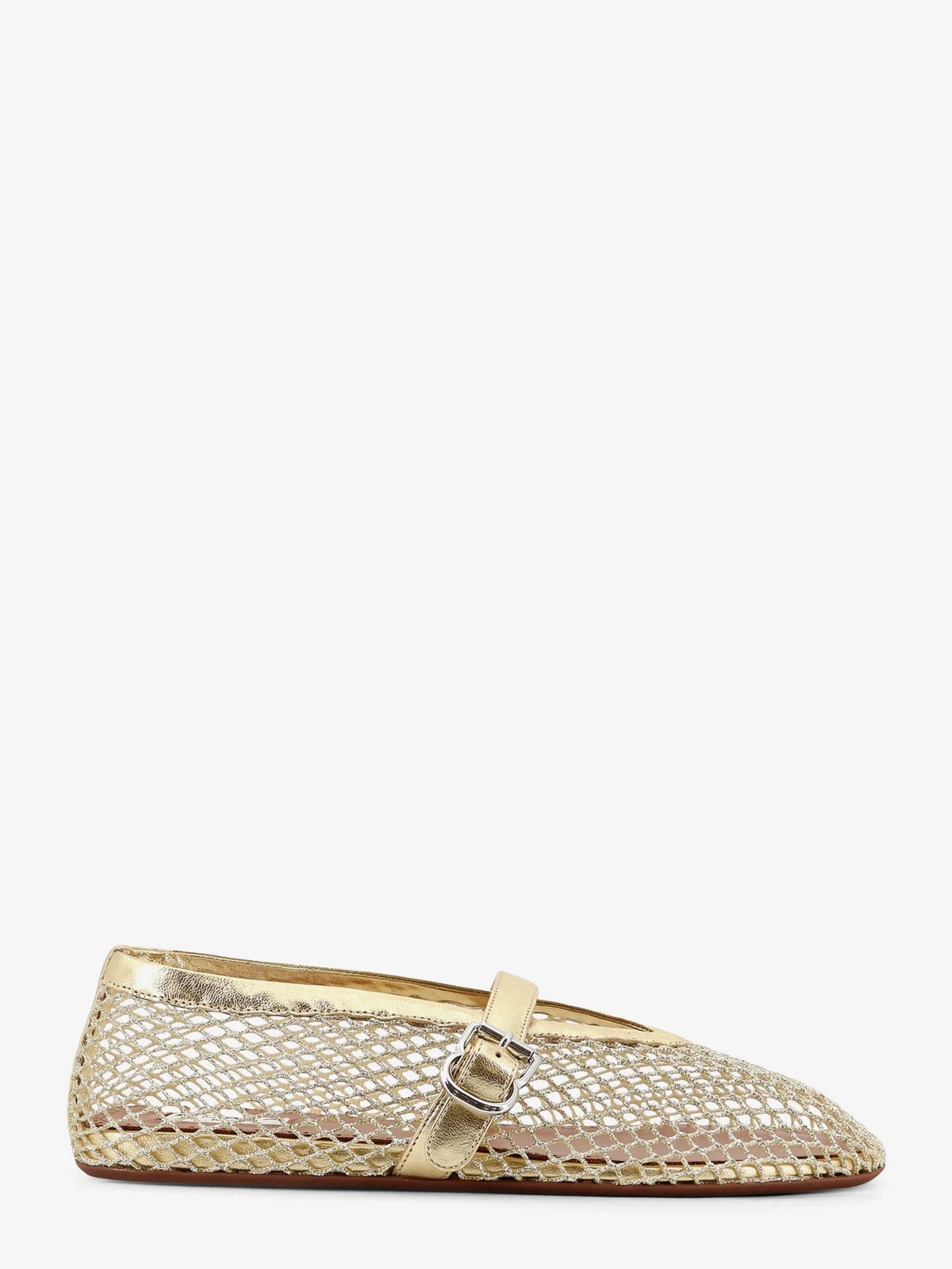 Alaia Ballet Flats Glitter Mesh And Leather Ballerinas