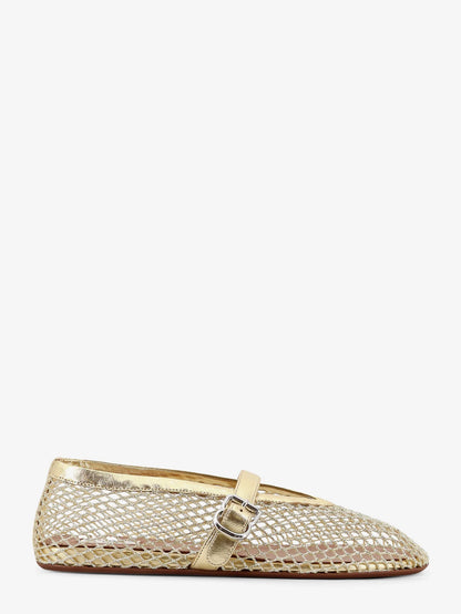 Alaia Ballet Flats Glitter Mesh And Leather Ballerinas