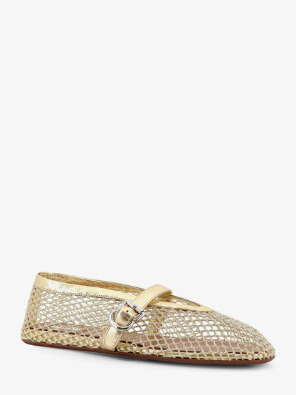 Alaia Ballet Flats Glitter Mesh And Leather Ballerinas
