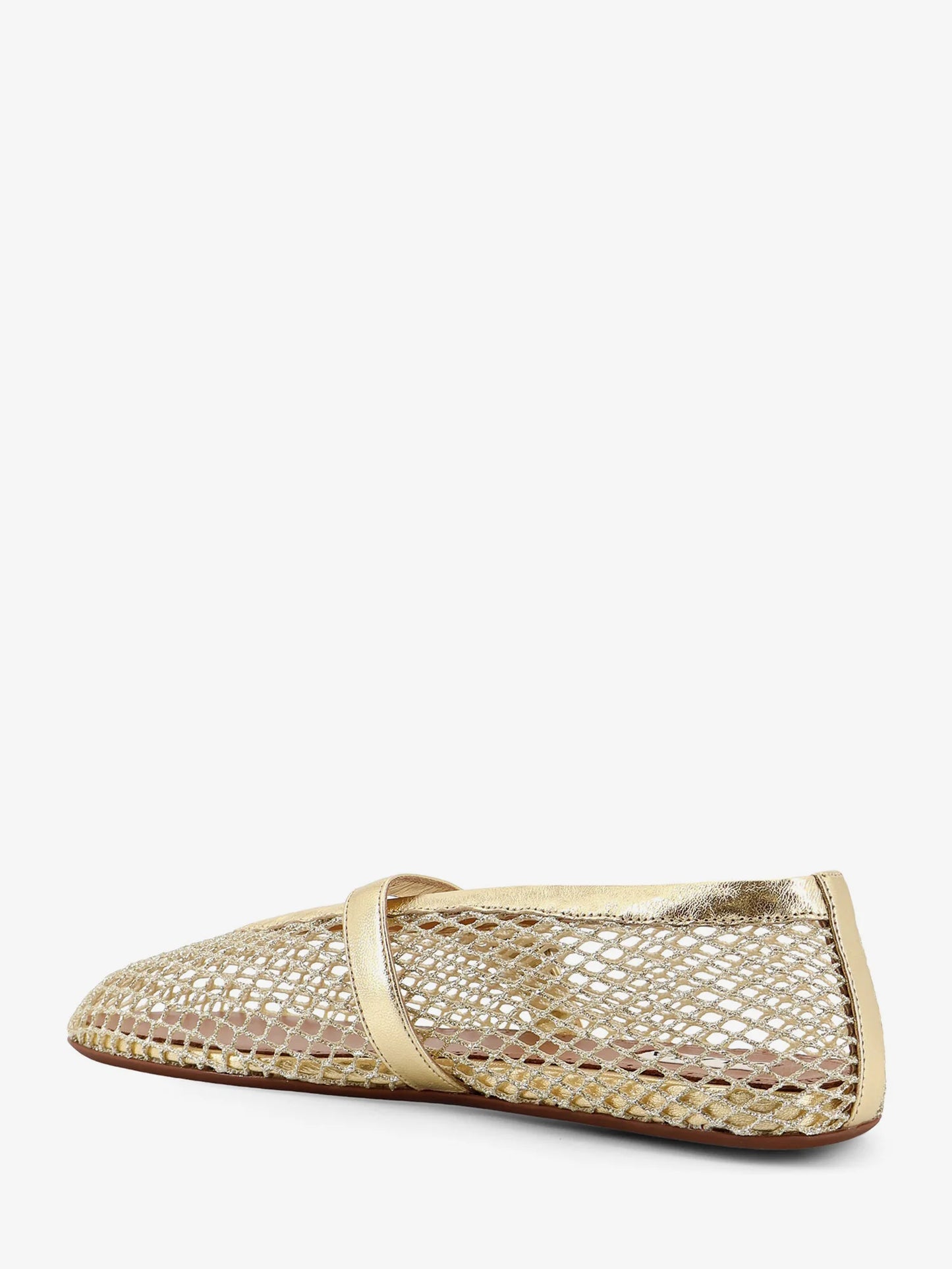 Alaia Ballet Flats Glitter Mesh And Leather Ballerinas