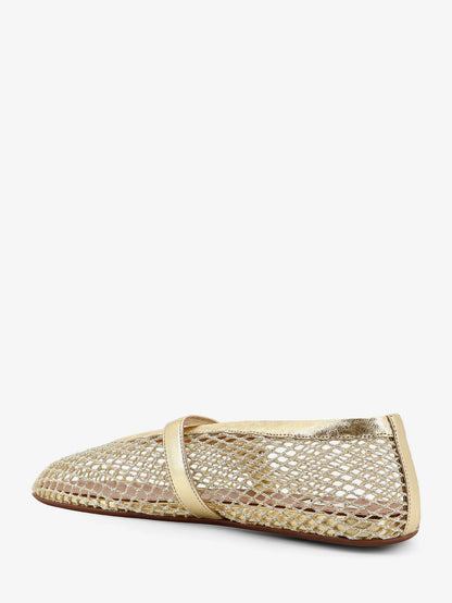 Alaia Ballet Flats Glitter Mesh And Leather Ballerinas