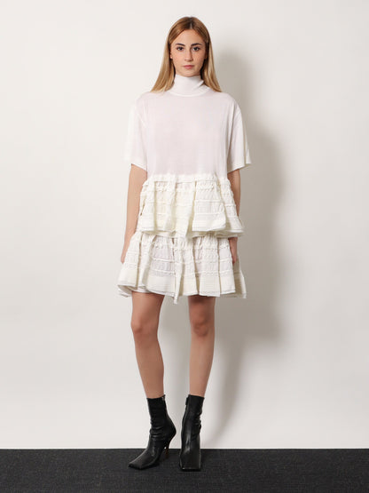 Alaia Peplum virgin wool sweater - Blanc