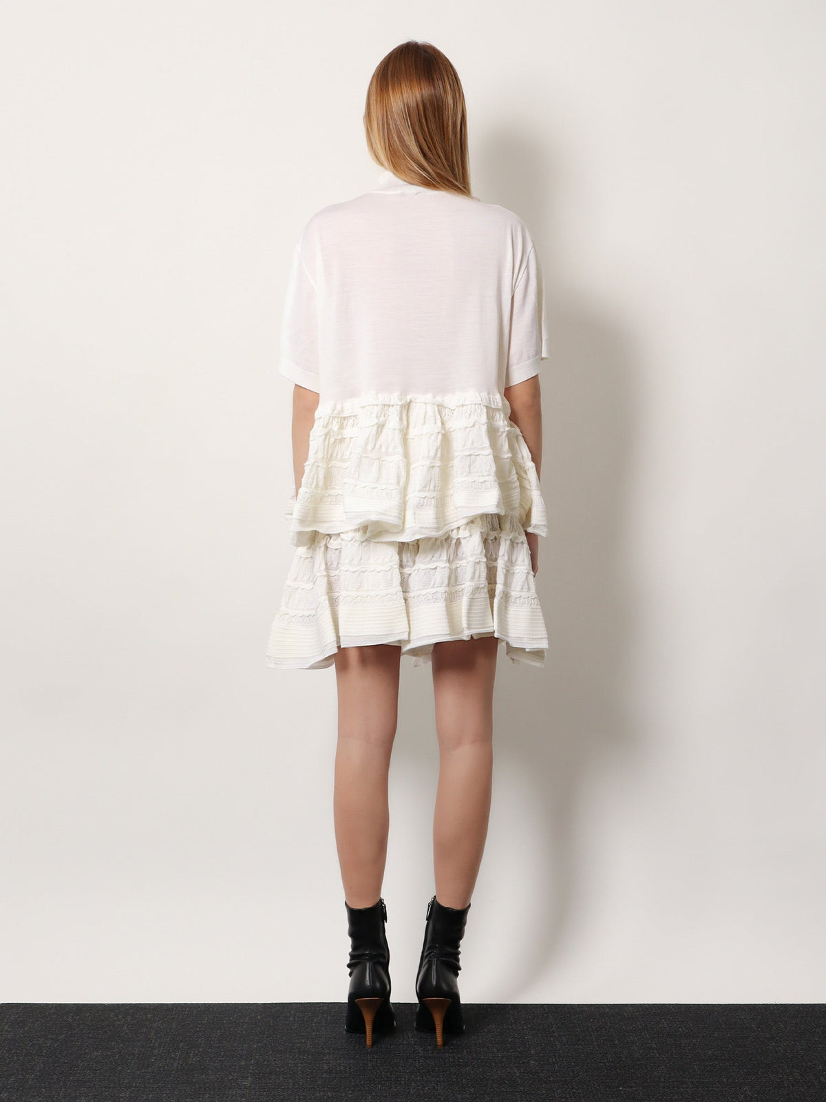 Alaia Peplum virgin wool sweater - Blanc