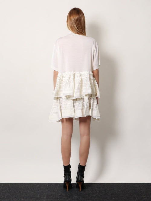 Alaia Peplum virgin wool sweater - Blanc