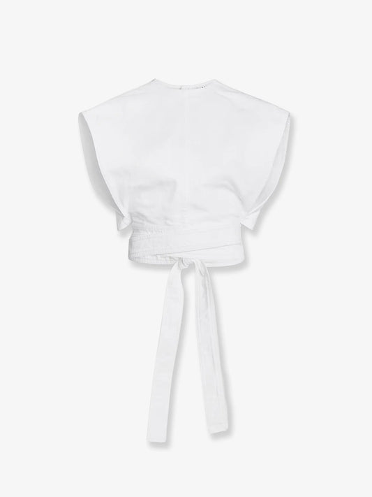 Alaia Cotton Crop Fit Belted Top