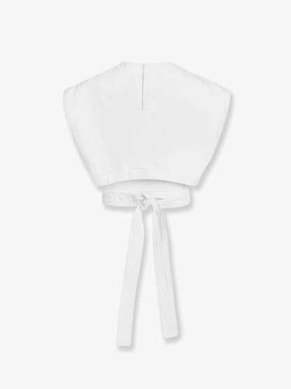 Alaia Cotton Crop Fit Belted Top