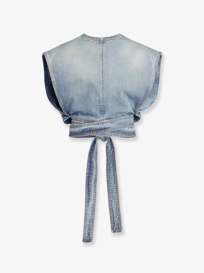 ALAÏA - Belted denim top