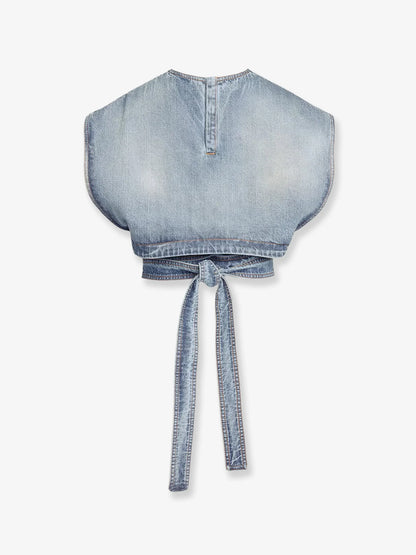 ALAÏA - Belted denim top