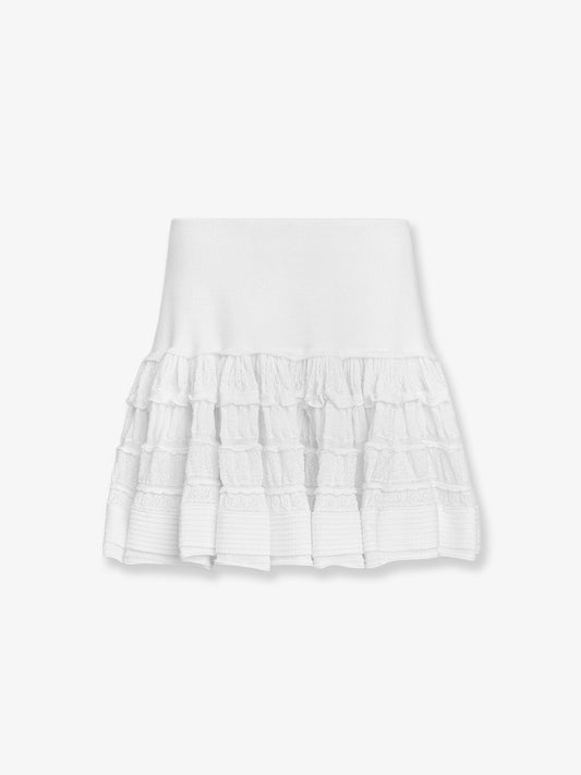 Alaia Ruffle Virgin Wool Skirt
