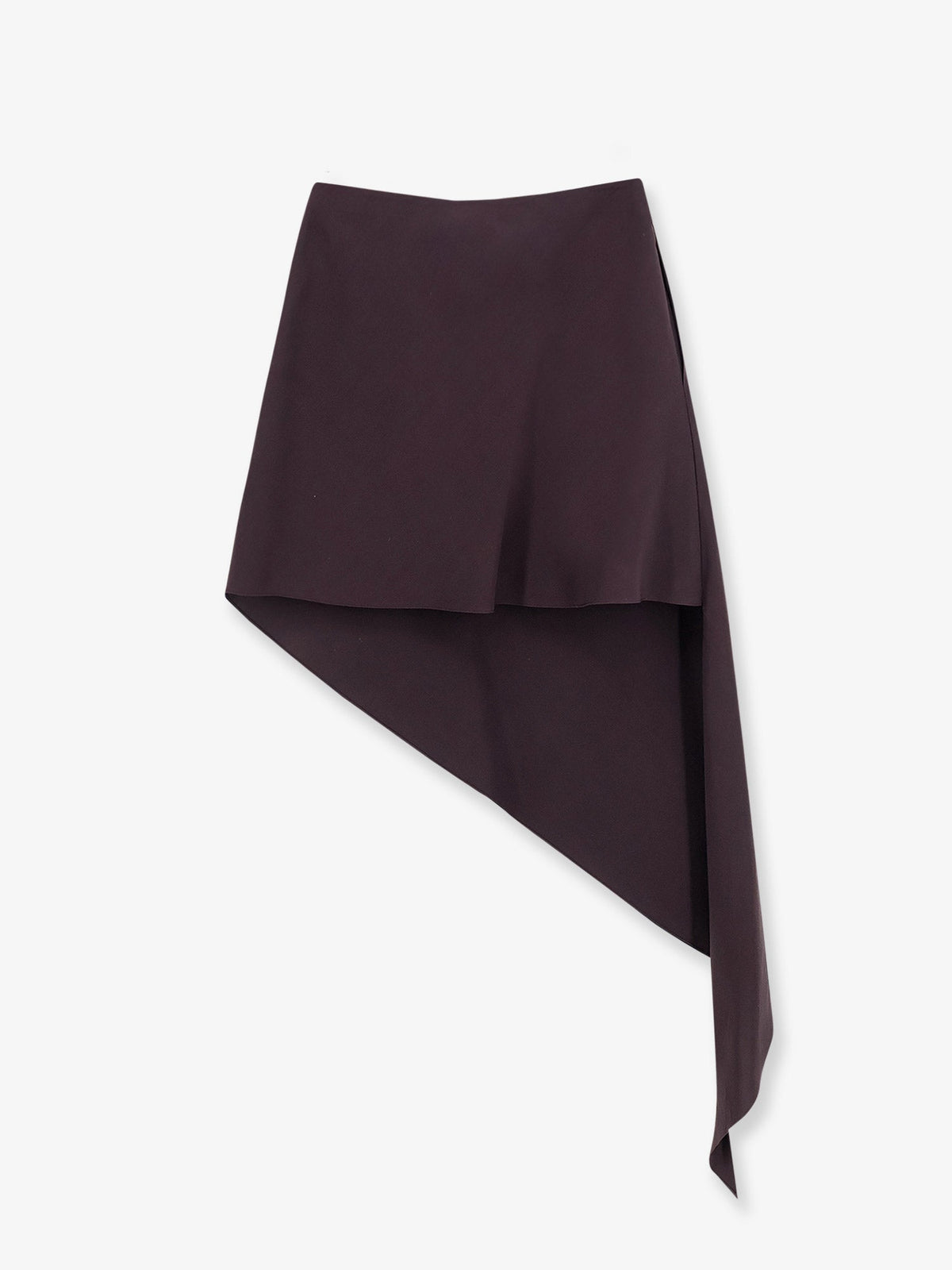 Alaia Asymmetric paper and viscose skirt - Aubergine