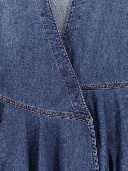 Alaia Wrap denim dress - Bleu Mineral