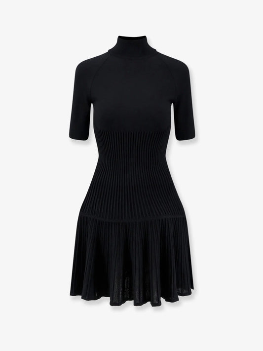 Alaia Crinoline Wool Blend Short Dress